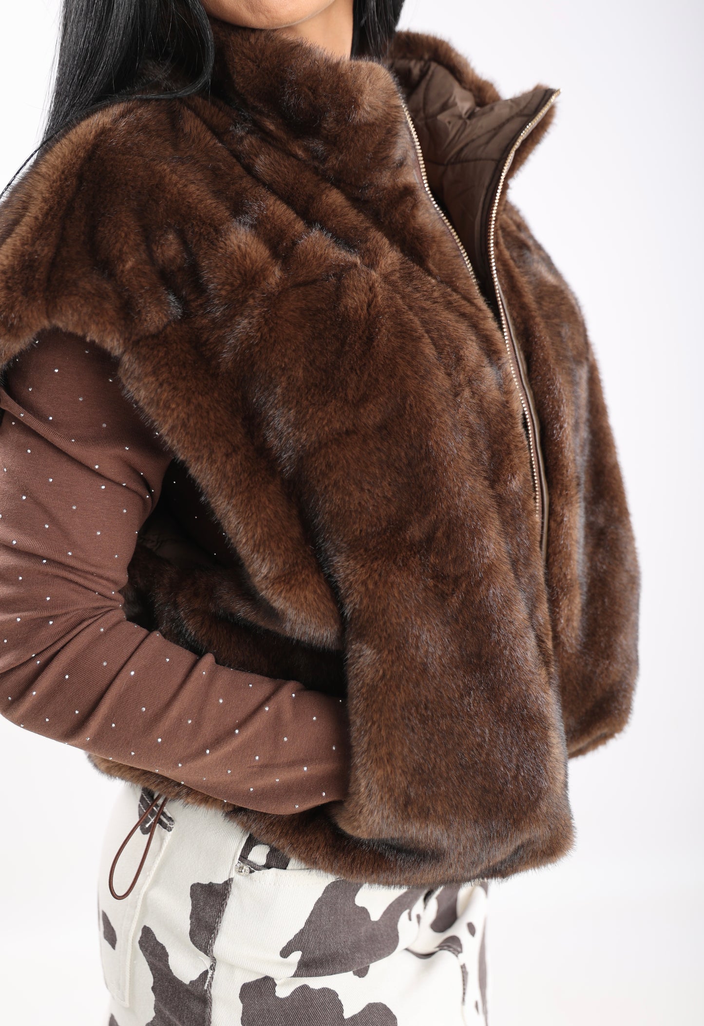 Gilet in Eco-Pelliccia Double Face