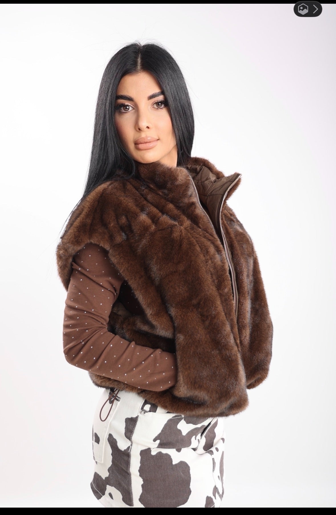 Gilet in Eco-Pelliccia Double Face