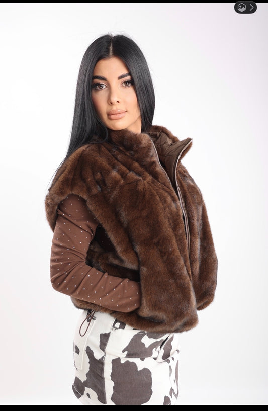 Gilet in Eco-Pelliccia Double Face