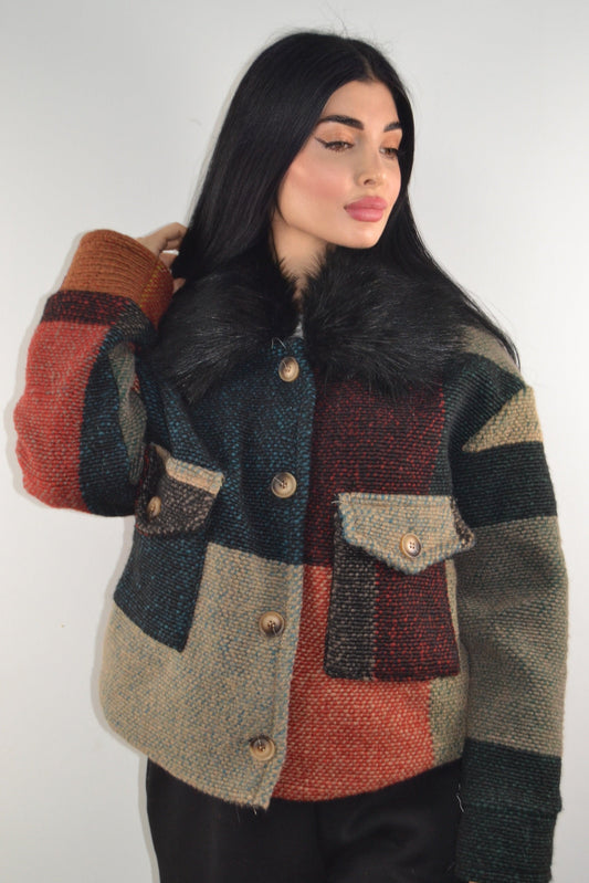 Cappotto Patchwork Nordic Chic – Eco Pelliccia